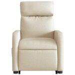 vidaXL Fauteuil inclinable Crème Tissu