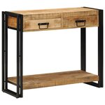 Table console vidaXL 90x33x75 cm en bois de manguier massif