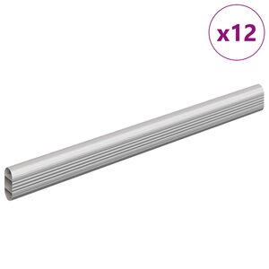 vidaXL Tige de placard 12 Pièces Argenté 764 x 15 x 29 mm