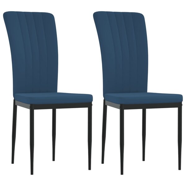 vidaXL Chaises à manger lot de 2 Bleu Velours