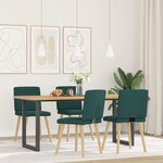 vidaXL Chaises à manger lot de 4 vert foncé tissu