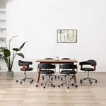 vidaXL Chaises pivotantes à manger lot de 6 bois courbé et similicuir