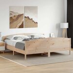 vidaXL Cadre de lit sans matelas 180x200 cm bois massif de pin