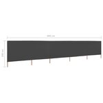 vidaXL Paravent 5 panneaux Tissu 600 x 160 cm Anthracite