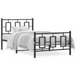 vidaXL Cadre de lit métal avec tête de lit/pied de lit noir 100x190 cm