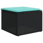 vidaXL Salon de jardin 6 Pièces avec coussins noir résine tressée