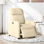 vidaXL Fauteuil inclinable électrique Crème Tissu