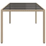 vidaXL Table de jardin pour repas Beige 250 x 100 x 75 cm Poly rotin