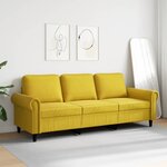 vidaXL Canapé à 3 places Jaune 180 cm Velours