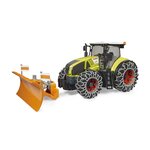 Bruder 03018 - Claas Axion 950 avec chaînes à neige et lame de niveleuse
