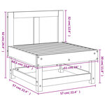 vidaXL Canapé central de jardin bois de pin imprégné
