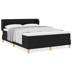 vidaXL Lit à Ressorts avec Matelas Crème 90x200 cm Tissu Noir