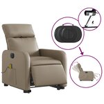 vidaXL Fauteuil inclinable de massage électrique cappuccino similicuir