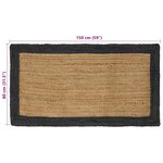 vidaXL Tapis de surface Gris foncé 80 x 150 cm Jute