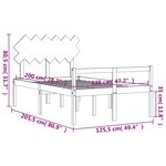 vidaXL Lit pour personne âgée sans matelas blanc 120x200cm bois massif
