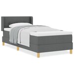vidaXL Lit box spring avec matelas gris foncé  80 x 200 cm  en tissu.