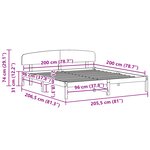 vidaXL Cadre de lit avec tête de lit 200x200 cm en bois massif de pin