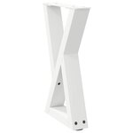 vidaXL Pieds de table basse 2 pièces Blanc 38 x (42-43 3) cm Acier