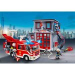 PLAYMOBIL 71603 - Poste de pompiers avec camion d'intervention