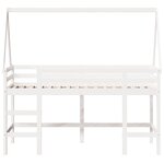 vidaXL Lit superposé et échelle et toit blanc 80x200cm bois pin massif