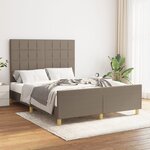 vidaXL Cadre de lit sans matelas taupe 140x190 cm tissu