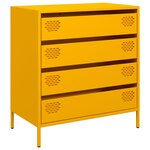 vidaXL Buffet jaune moutarde 68x39x73 5 cm acier laminé à froid