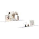 vidaXL Étagère Murale avec étagère 2 Pièces Marbre blanc 115 x 9 x 3 cm
