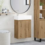 vidaXL Meuble de salle de bain avec robinet Chêne artisanal