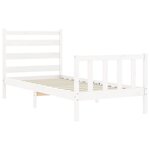 vidaXL Cadre de lit et tête de lit blanc 100x200 cm bois massif