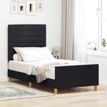 vidaXL Cadre de lit avec tête de lit Noir 100 x 200 cm tissu
