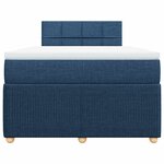 vidaXL Sommier à lattes de lit avec matelas Bleu 120x200 cm Tissu