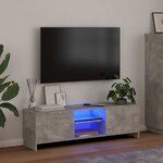 vidaXL Meuble TV avec lumières LED gris béton 120x30x36 cm