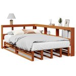 vidaXL Lit bibliothèque sans matelas cire marron 120x200 cm pin massif