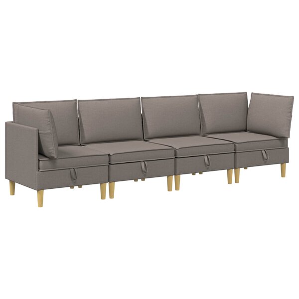 vidaXL Canapé modulaire avec rangement 4 pc Taupe Tissu