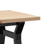 vidaXL Table basse cadre en Y 80x50x40 5cm bois de pin massif et fonte