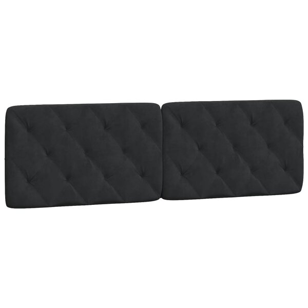 vidaXL Coussin de tête de lit noir 160 cm velours