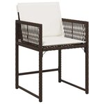 vidaXL Chaises de jardin avec coussins lot de 4 marron résine tressée