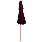 vidaXL Parasol à deux étages avec mât en bois rouge bordeaux 270 cm