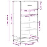 vidaXL Étagère à chaussures sonoma gris 48x38x97 5 cm bois ingénierie