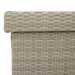 vidaXL Boîte de rangement de jardin et roues gris clair résine tressée