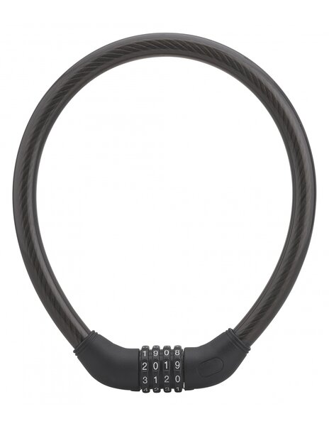 THIRARD - Antivol à combinaison Twisty  4 chiffres  câble acier  vélo  18mmx0.6m  noir
