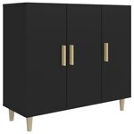 vidaXL Buffet noir 90x34x80 cm bois d'ingénierie
