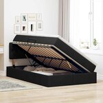 vidaXL Lit avec rangement et matelas avec matelas Noir 120 x 190 cm