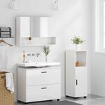 vidaXL Ensemble de mobilier de salle de bain 3 Pièces Blanc brillant
