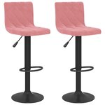 vidaXL Tabourets de bar lot de 2 rose velours