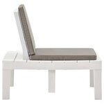 vidaXL Chaises de salon de jardin et coussins lot de 4 Plastique Blanc