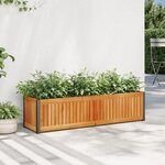 vidaXL Jardinière 110x30x27 5 cm bois massif d'acacia et acier