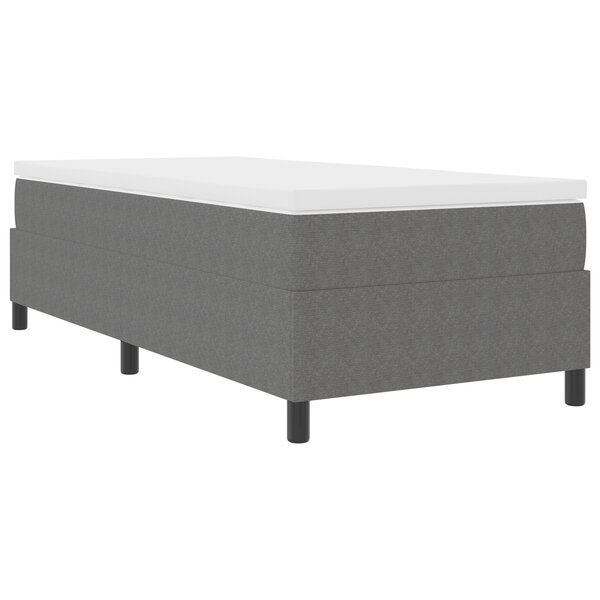 Lit à ressort vidaXL Gris clair 100x200 cm en tissu velours côtelé