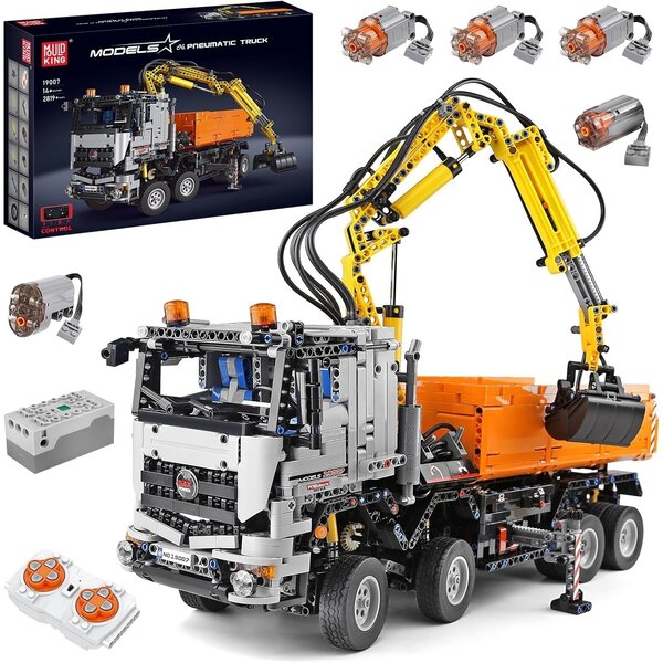 Mould King 19007 - Camion à benne basculante RC avec excavatrice