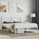 vidaXL Cadre de lit métal avec tête de lit blanc 150x200 cm
